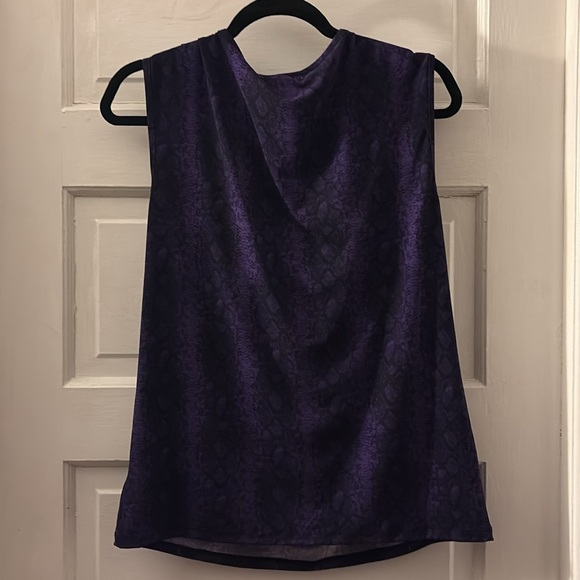 Michael Kors Purple Sleeveless Blouse with Cowl Neckline EUC - Picture 4 of 4